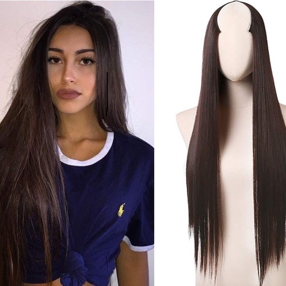 24” CHOCOLATE BROWN 1 PEICE FULL HEAD UPART CLIPIN